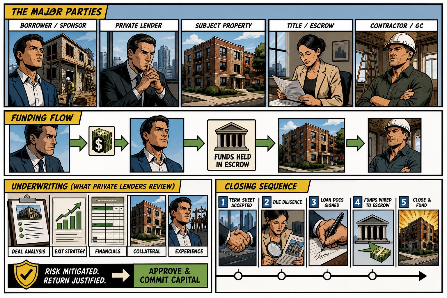 private lenders review before funding real estate funding workflow