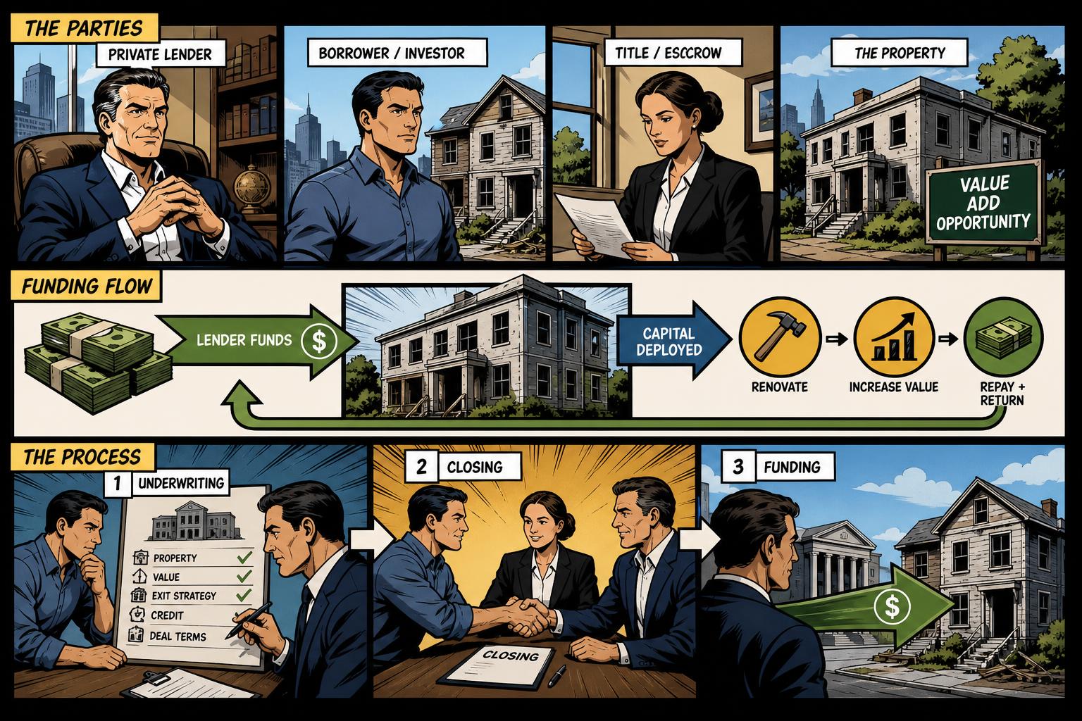 private money real estate funding workflow